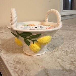 Martha Stewart Lemon-Themed White Ceramic candle